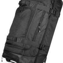 30-Inch Large Rolling Duffle Bag with Wheels and Handle, Travel Duffle Bag with Durable Ripstop Polyester Material, 2 Layers of Space, Multiple Interior and Exterior Pockets, Black